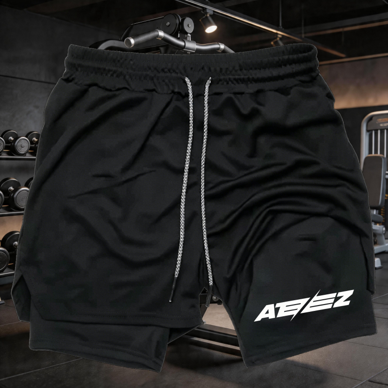 Cross Print 2 in 1 Workout Run - Compression Shorts Athletes ulasan dan harga