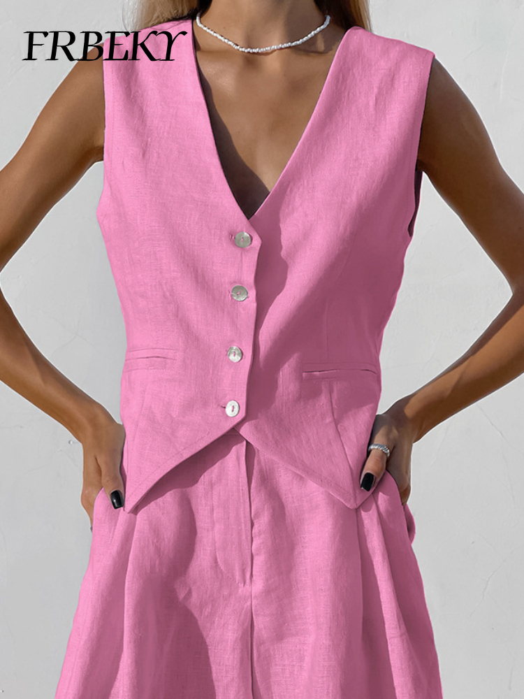 New Cotton Linen Vest Short Se - Sleeveless Undershirt ulasan dan harga
