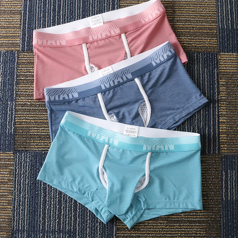 Men's Ice Silk Boxer Briefs, B - Mesh Sport Boxer ulasan dan harga