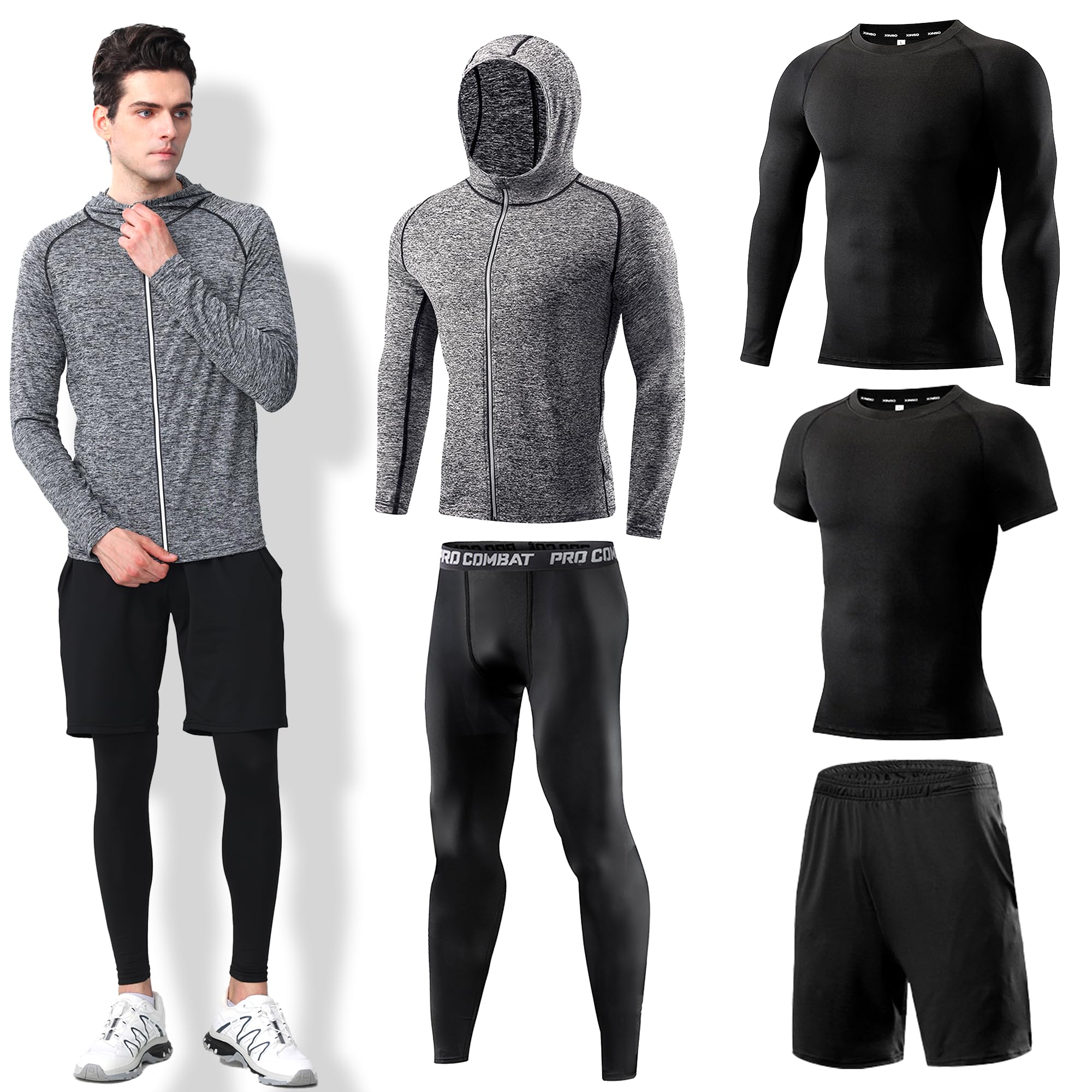 ZOROLA 5Pcs Men's Compression  - Compression Long Pant ulasan dan harga