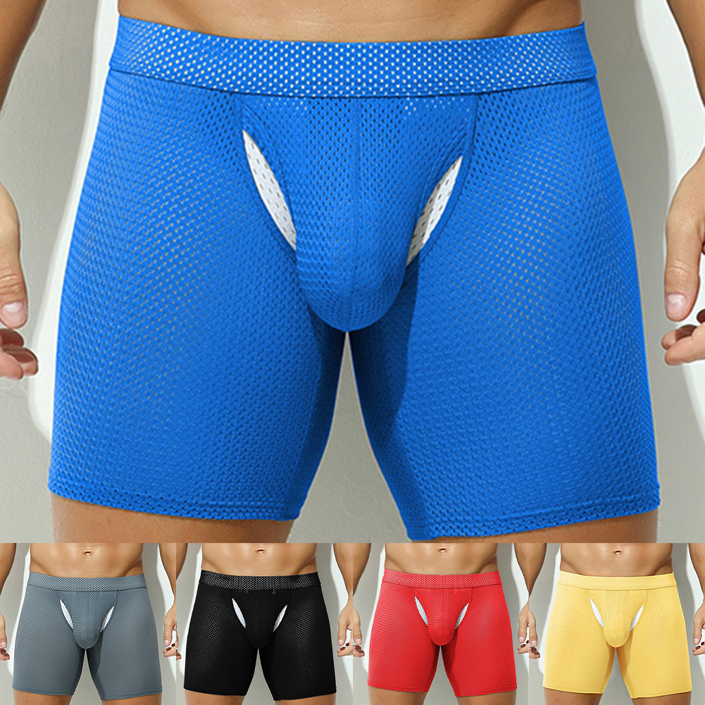 Sexy Lingerie Mens Mesh Underw - Long Leg Trunk Men ulasan dan harga