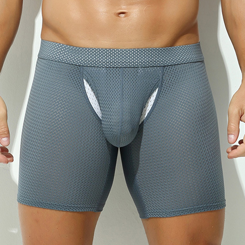 Sexy Lingerie Mens Mesh Underw - Long Leg Trunk Men ulasan dan harga