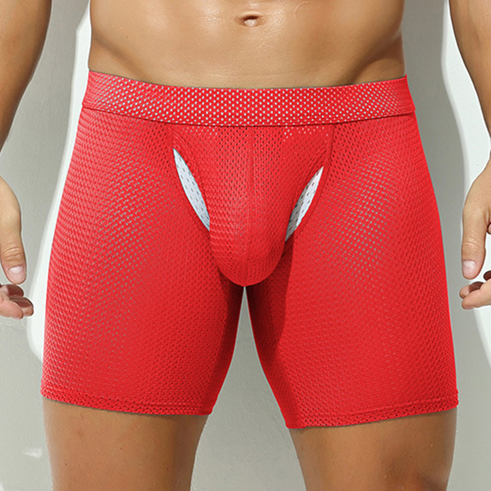 Sexy Lingerie Mens Mesh Underw - Long Leg Trunk Men ulasan dan harga