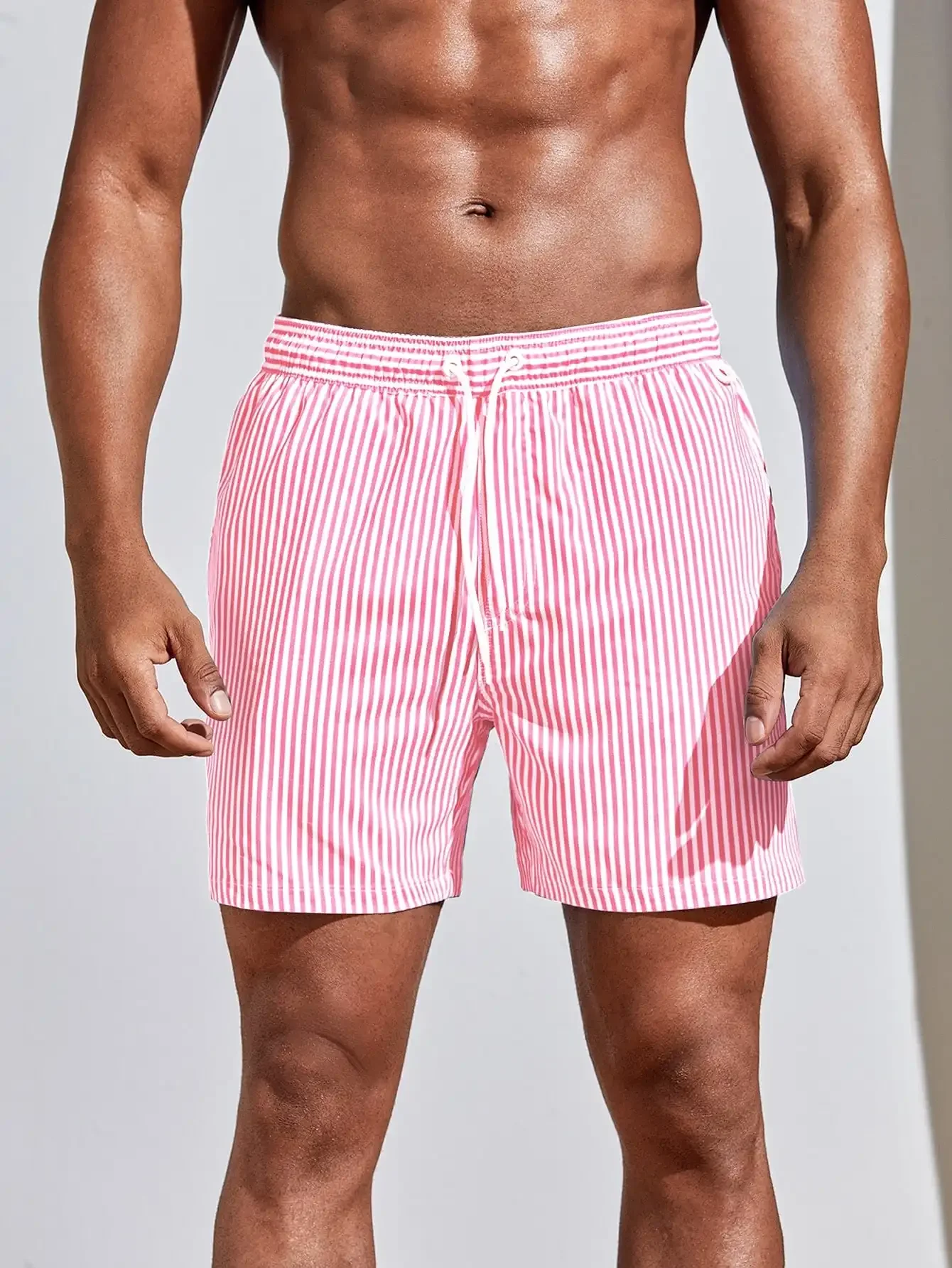 Men Vertical Striped Drawstrin - Bamboo Fiber Trunk ulasan dan harga