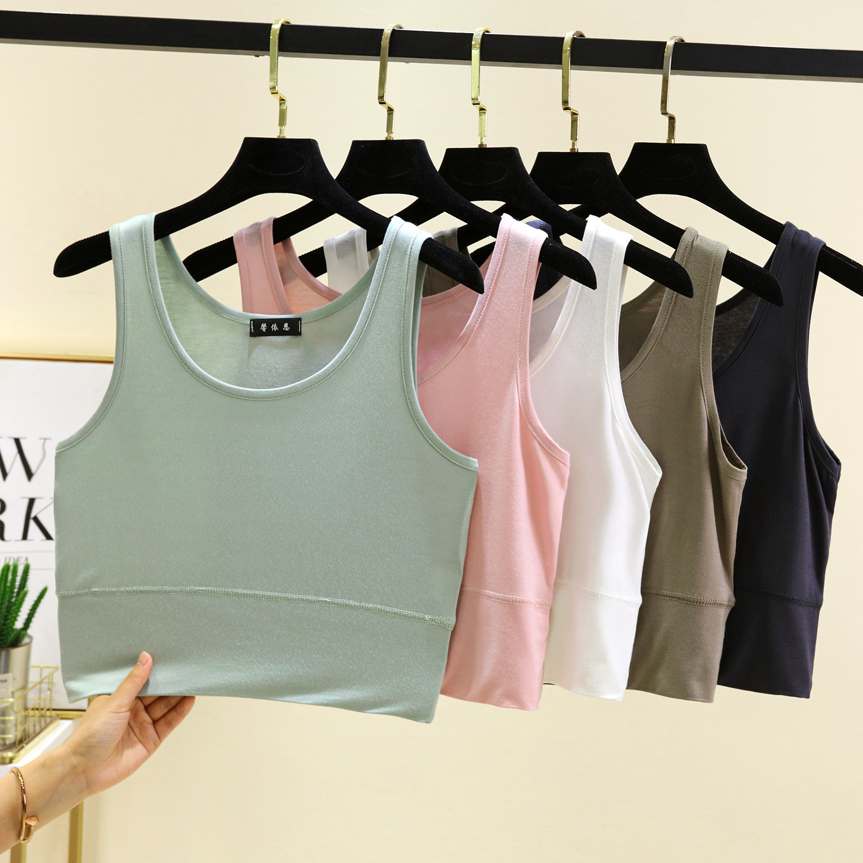 Modal O Neck cropped top Elast - Sleeveless Undershirt ulasan dan harga