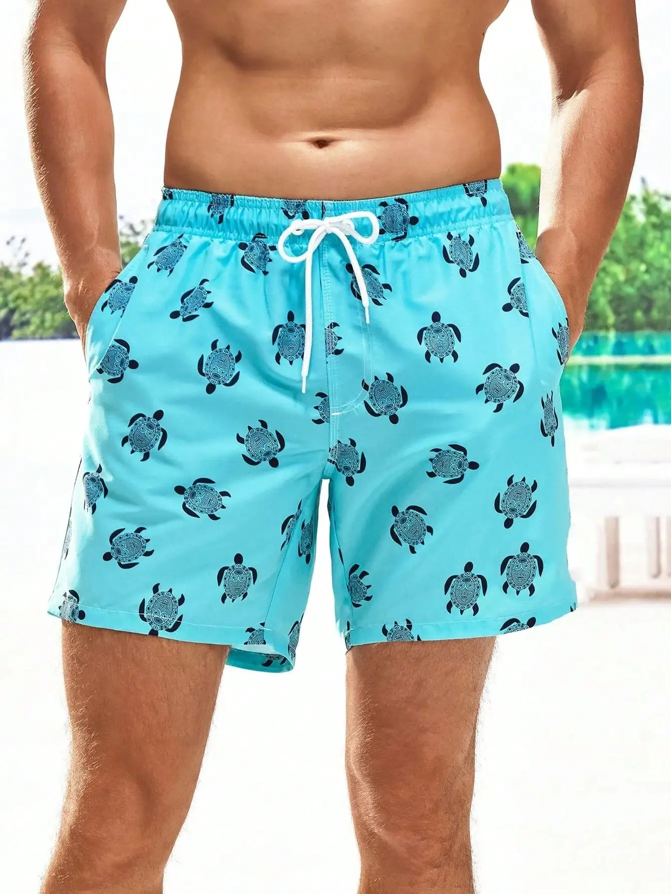 Men's Beach Shorts Summer Fash - Bamboo Fiber Trunk ulasan dan harga