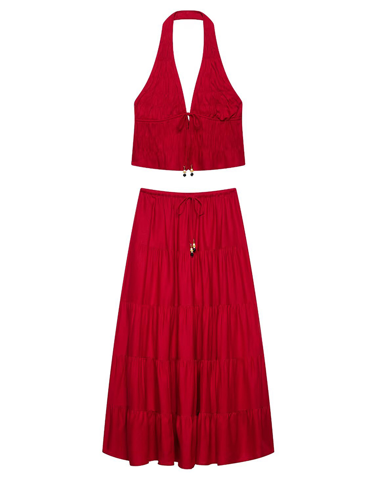 HH 2026 Summer Women's Red Hal - Suspender Tank Top ulasan dan harga