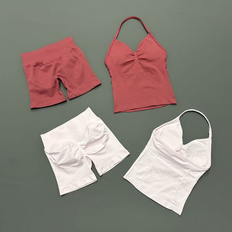 2Pcs Women Workout Set Seamles - Suspender Tank Top ulasan dan harga