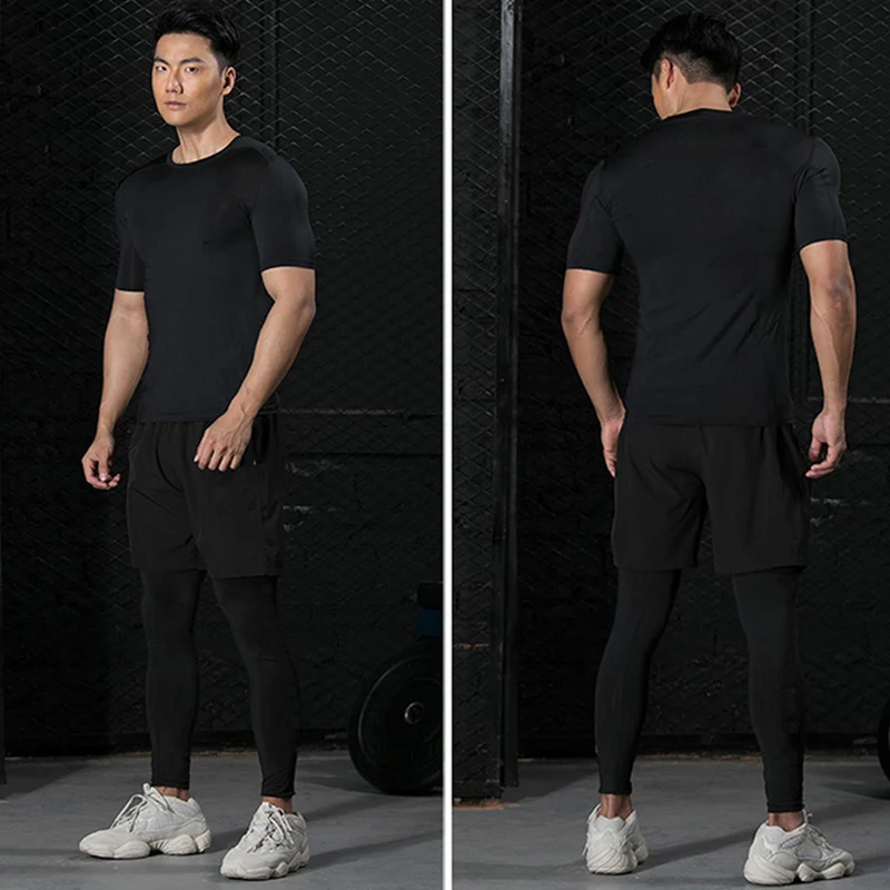 3 Pieces Fitness Suits Athleti - Compression Shorts Athletes ulasan dan harga
