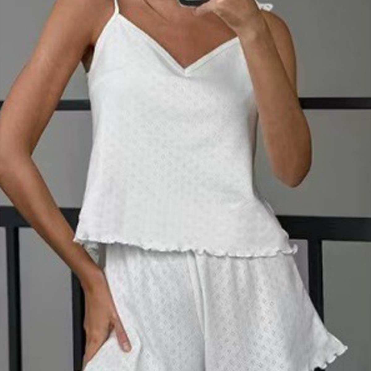 Womens Cami Pajama Sets V Neck - Suspender Tank Top ulasan dan harga